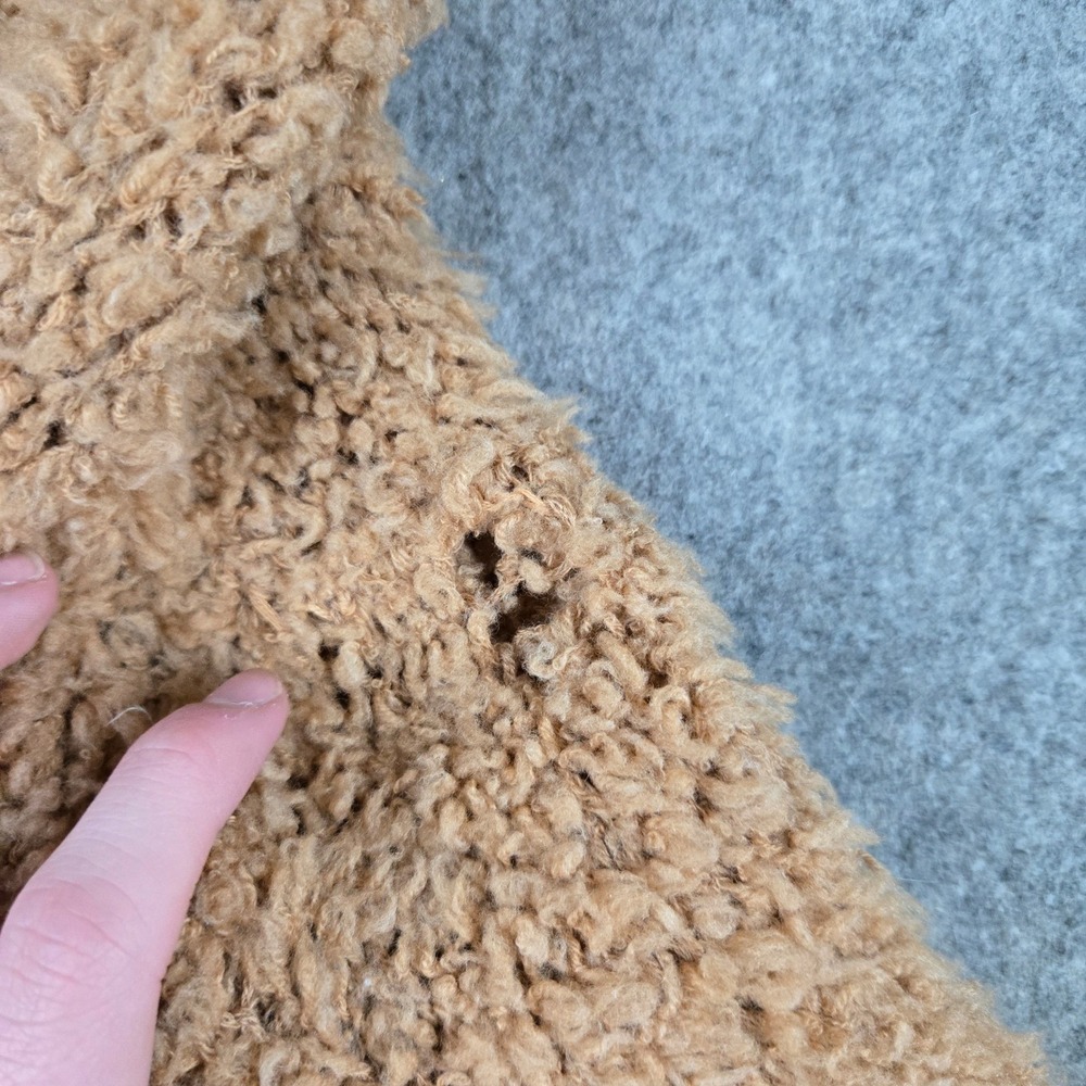 R13 Teddy Bear Cardigan Womens XS Oatmeal Brown Fuzzy Wool Blend Longline Grunge - Picture 7 of 16